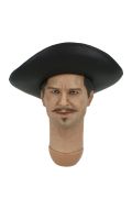 Headsculpt Val Kilmer et chapeau noir gambler western à large bord