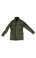 Veste US M-65 verte avec patch drapeau américain, marquage Army