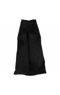 Jupe longue noire fendue avec boutons dorés
