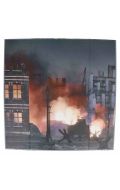 Fond illustré Normandie en flammes